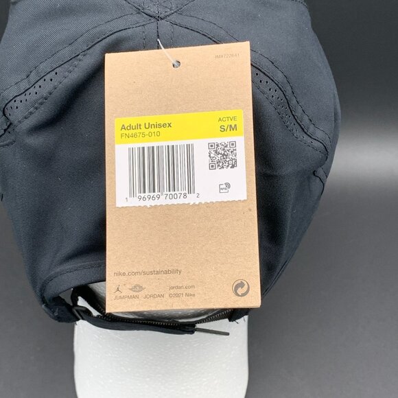 Nike Men's Air Jordan Dri-FIT Club Unstructured Curved Bill Cap Black Size S/M - Picture 6 of 12